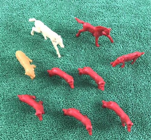 Vintage 1950-60's Plastic Farm Animals Herding Dogs, Lamb, Billy Goat & Horses - Picture 4 of 5