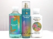 BATH & BODY WORKS SALTWATER BREEZE BODY MIST + BODY LOTION + SHOWER GEL SET