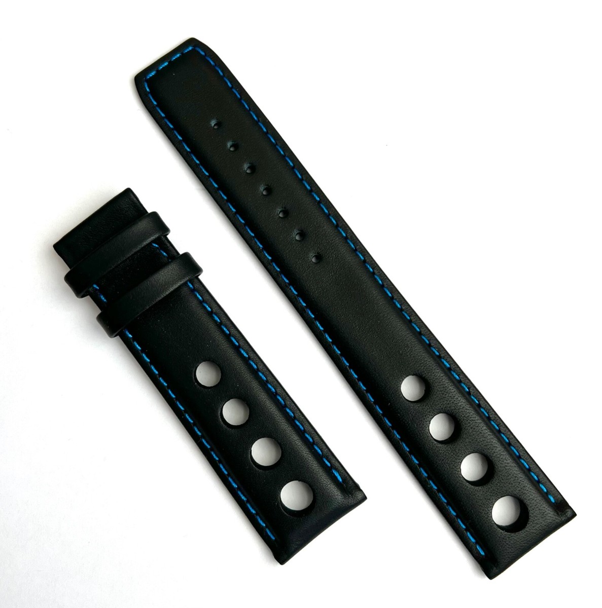 Original Tissot PRS516 22mm T100427A Black / Blue Leather Watch