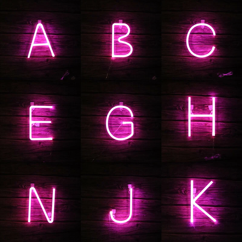 Neon LED Light creative monogram letters Lamp Home Decor Party LED Neon Sign USB