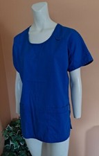 Koi By Kathy Peterson Scrub Top Nurse Medical Hospital Women's Size L Blue