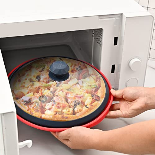Microwave Glass Cover Splatter Guard Lid With Antiscald Silicone