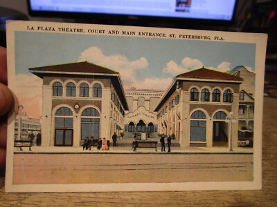 B2 Vintage Old FLORIDA Postcard St Saint Petersburg La Plaza Theater Theatre