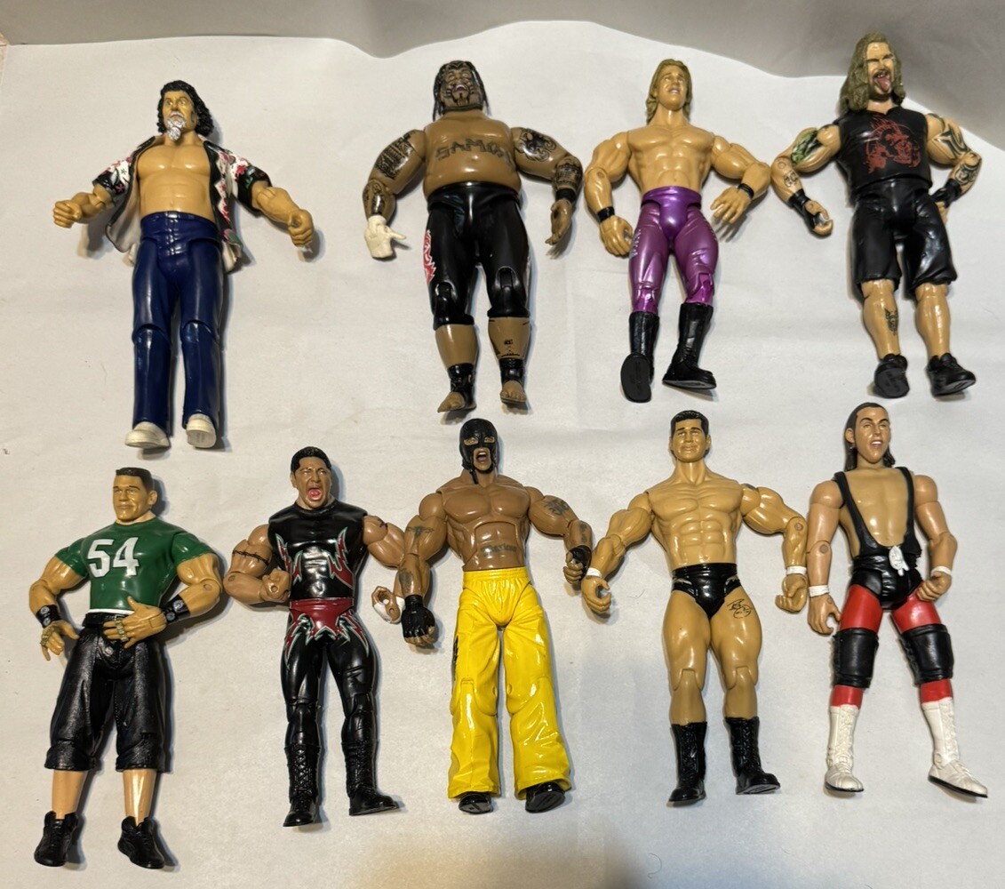 2003 Jakks Pacific WWE Action Figure Lot Of 9 Wrestlers, Ruthless Aggression Lot