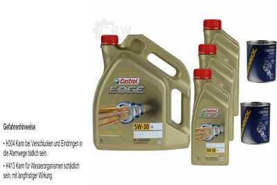 8L Motoröl Castrol EDGE Titanium FST 5W-30 LL 2xMotor Flush