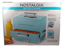 Hot Dog Steamer Warmer Cooker Machine Bun Nostalgia  Electric Retro Aqua