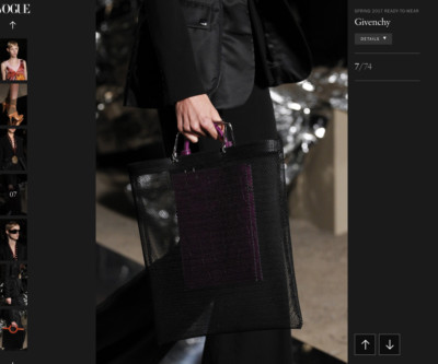 GIVENCHY Mesh Tote Bag & Crocodile Mini Purse 2pc Metal Handles Purple 2.5K