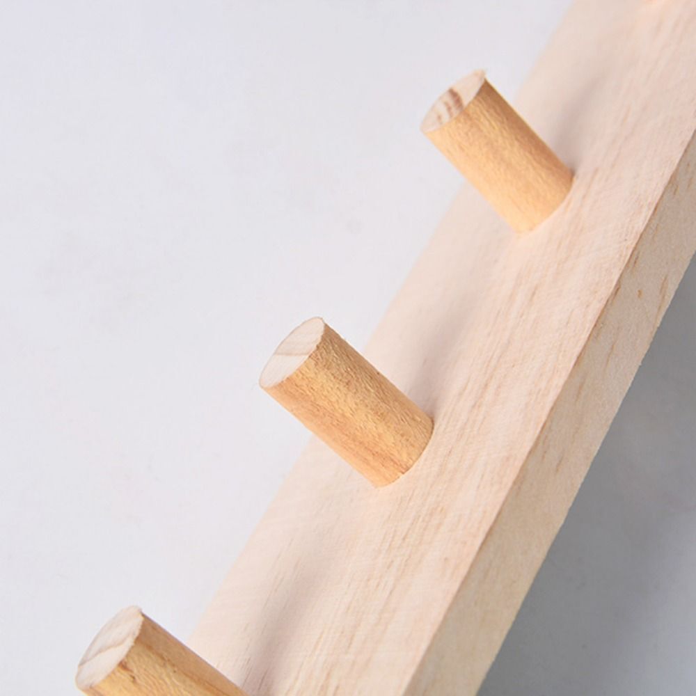Wood Hook Door Hanger Wall Hanging Rack Decor Coat Key Hook Back Door