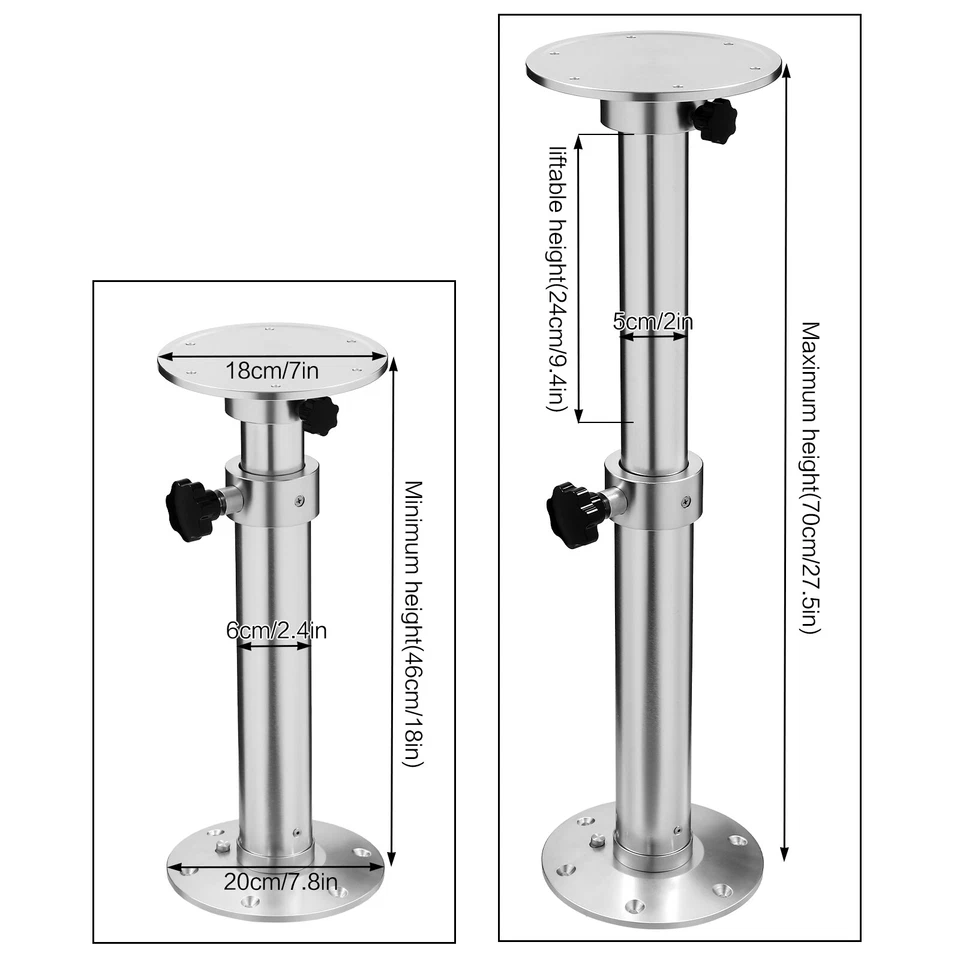 Pata de escritorio desmontable para caravana autocaravana altura ajustable 18-27" Foto 4 de 4