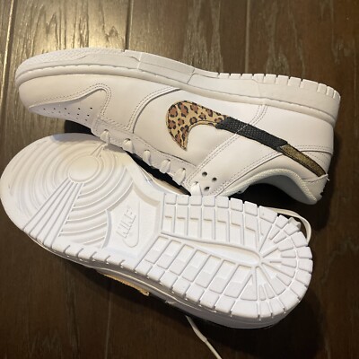 Women's Size 10 - Nike Dunk SE Low Primal White Leopard Animal