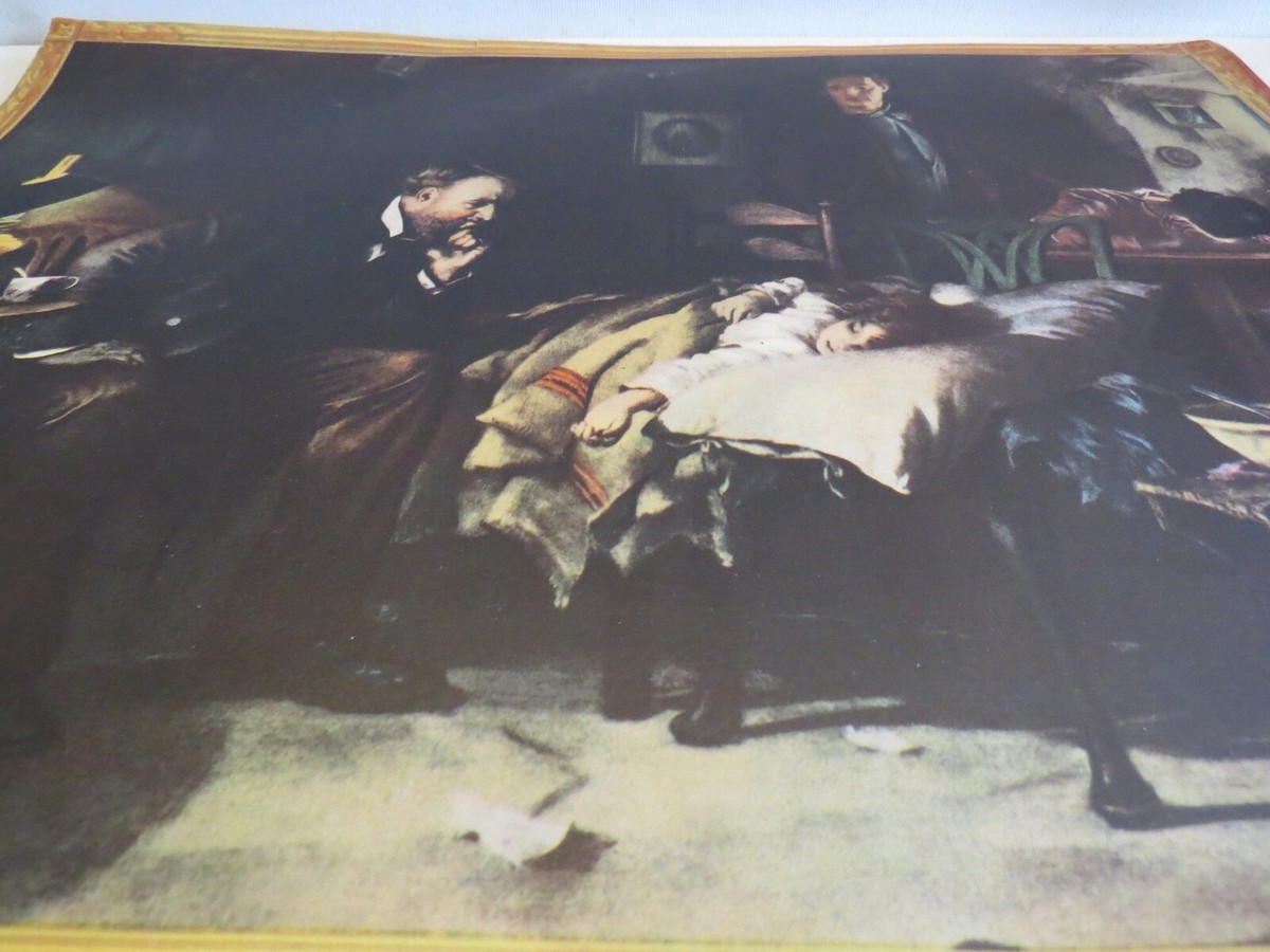 Vintage Lithograph Painting Print 