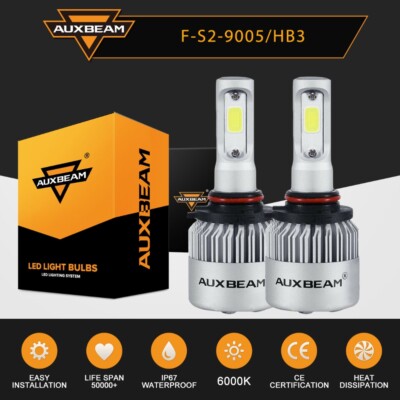 AUXBEAM 9005 HB3 LED Headlight Conversion Kit Bulbs High Beam Super Bright White
