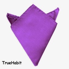  86 Bloomingdales Mens Solid Purple Handkerchief Dress Casual Suit Pocket Square