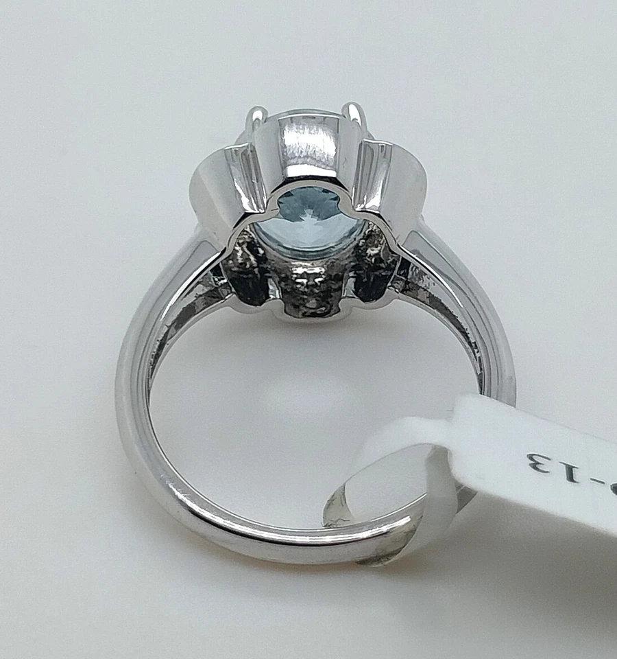 Anillo aguamarina/diamante Foto 4 de 4