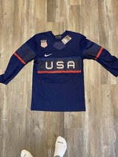 Nike Team USA Olympic Hockey Jersey Blank Men Small White Blue Red J000419-USAH
