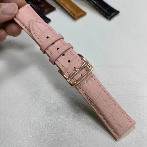 18-22mm Vintage Retro Genuine Cowhide Leather Watch Strap Band Brown Gold Buckle - Picture 5 of 24