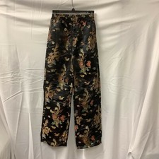 Asos Design Womens Pants Black Jacquard Elastic Waist Pull On Trouser Size 0