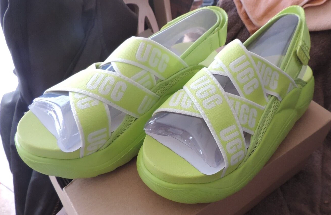 NUOVO CON SCATOLA UGG sandalo donna LA Cloud Volt verde bianco 1110090 logo taglia 8 #2