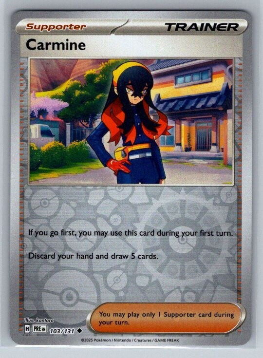 Carmine 103/131 Reverse Holo NM Prismatic Evolutions Pokemon TCG