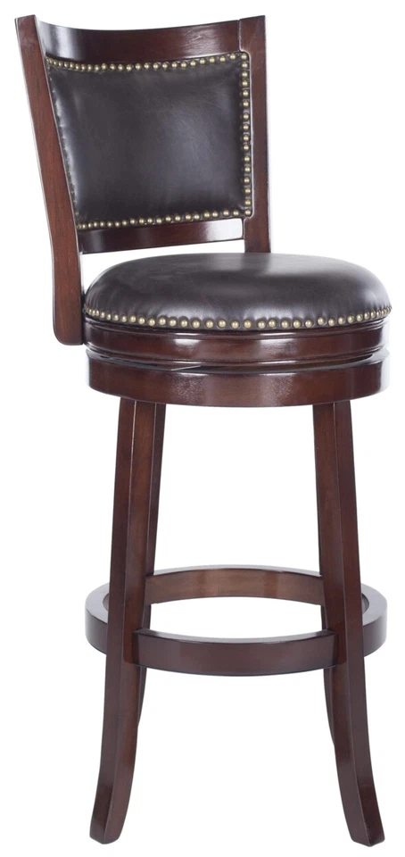 SAFAVIEH Lazzaro Swivel Bar Stool | Brown | - Image 3 of 4