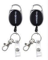 2X SchlüSselanhäNger Ausziehbar 70 Cm Ausweis SchlüSsel Jojo + Clip Kartenhalter