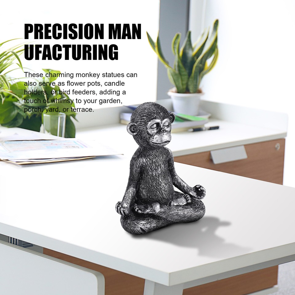 Meditierende Affenstatue, Kunstharz, YogaBuddhaFigur, Dekorative