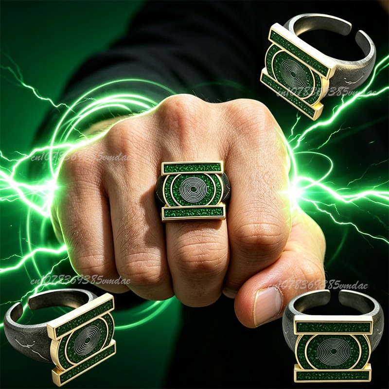 Green Lantern Ring Metal Corps Cosplay Prop DC Costume Collectible Accessory