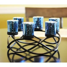 Iron Round Table Decor Centerpiece Decorations Candle Holder for Weddings, Ou...