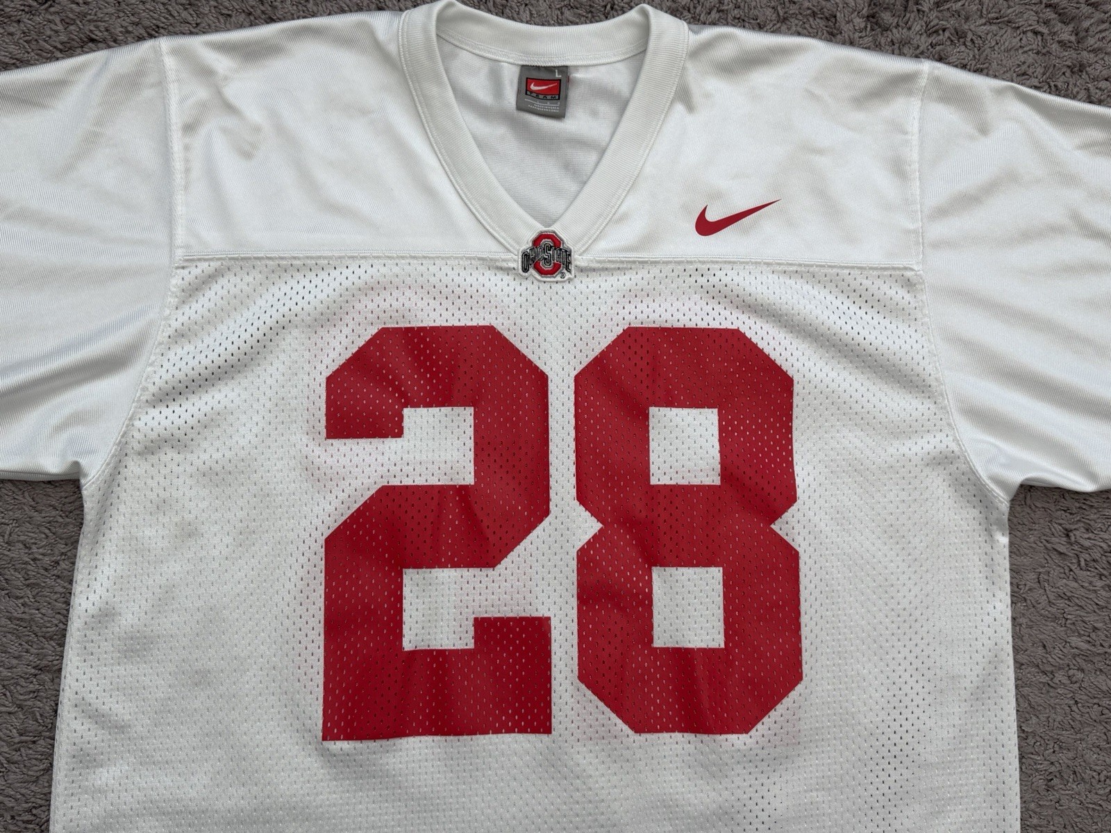 Nike Ohio State Buckeyes #28 Chris Beanie Wells White Jersey Men’s Size Large thumbnail 9
