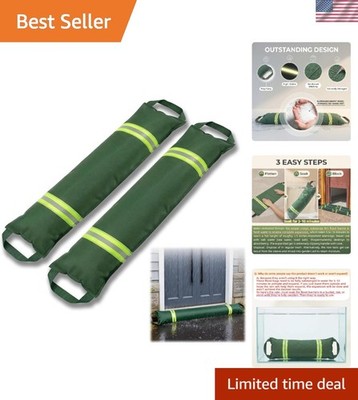 2 Pack Quick Water Activated Flood Barrier, 3FT Water Dam for Flooding | Hand...