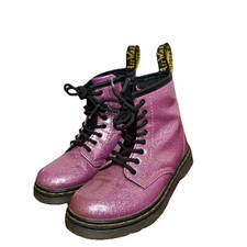 Dr Martens 1460 Glitter T Pink Lace-Up/Zip-Up Boots Little Girls Youth Sz 10C