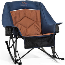 Red Creat 400Lbs Rocking Camping Chair Oversized Heavy Duty Xl Folding Rocker