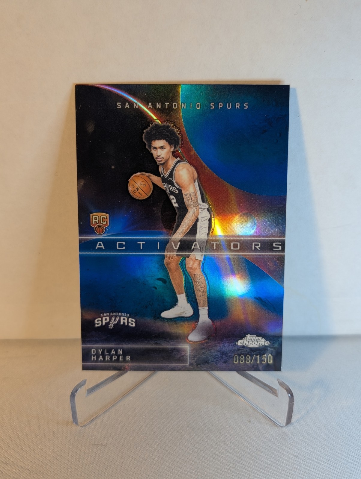 2025-26 Topps Chrome Basketball Dylan Harper Activators #AC-12 Blue /150 Spurs