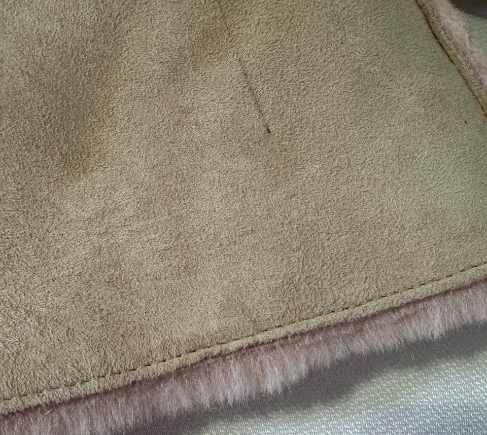 Ugg Australia Rosa Rosa Desnudo Beige Gamuza Piel de Oveja Poncho Capa Chaqueta Talla S/M Foto 4 de 4