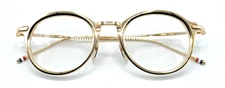 NEW Thom Browne TB110-C GLD Eyeglasses Gold Titanium Frame Clear Lens 48-22-141