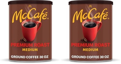 McCafe Premium Roast, Medium Roast Ground Coffee, 30 oz Canister (Pack of 2)