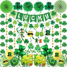 103 PCS St. Patrick s Day Decorations Kit Party Supplies Set, Shamrock Hangin...