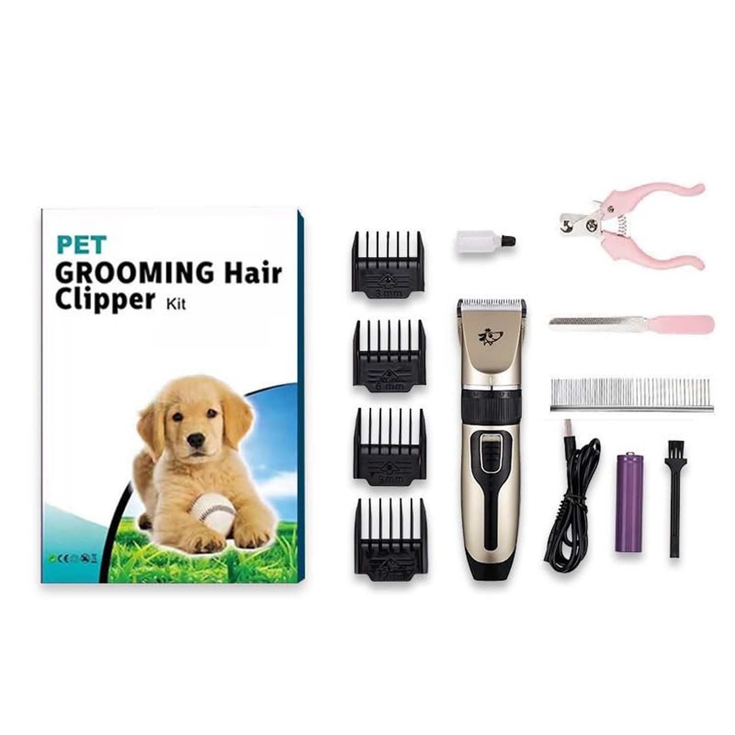 Dog Clippers Grooming Kit and Paw Trimmer,Cordless,Low Noise, Electric Quiet,...
