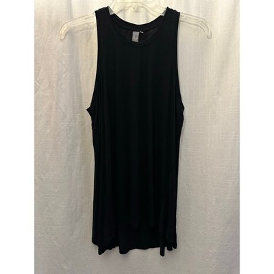 Sweaty Betty Easy Peazy vest gym top XS longline black viscose from bamboo yoga