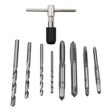 9 Pcs Adjustable T-Handle Ratchet Tap Holder Wrench Tap Wrench Set Handle Rat...