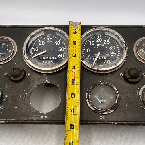 Vintage Military Cluster Gauge Instrument Dashboard Panel Jeep STEAMPUNK 7.5X15" - Foto 13 di 19
