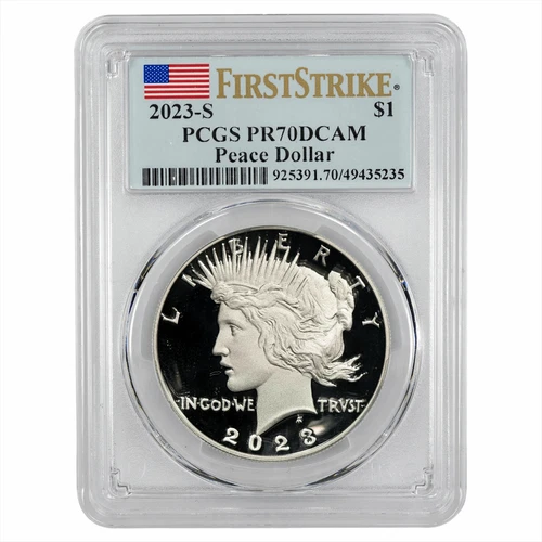 2023-S Silver Peace Commemorative Dollar $1 First Strike PCGS PR 70 DCAM