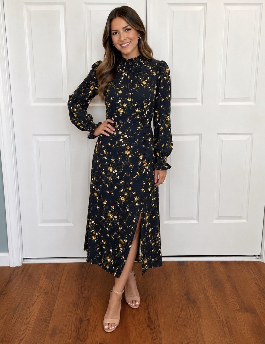 reformation blue floral midi dress Reformation Magnus Dress 4 in Blue