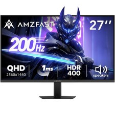 27 Inch 200Hz WQHD 2560 x 1440 Fast IPS Gaming Monitor, Built-in Speakers, ...