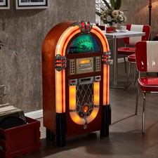 Full Size Jukebox Retro Vinyl Record Player Bluetooth USB SD CD Player Radio Rad