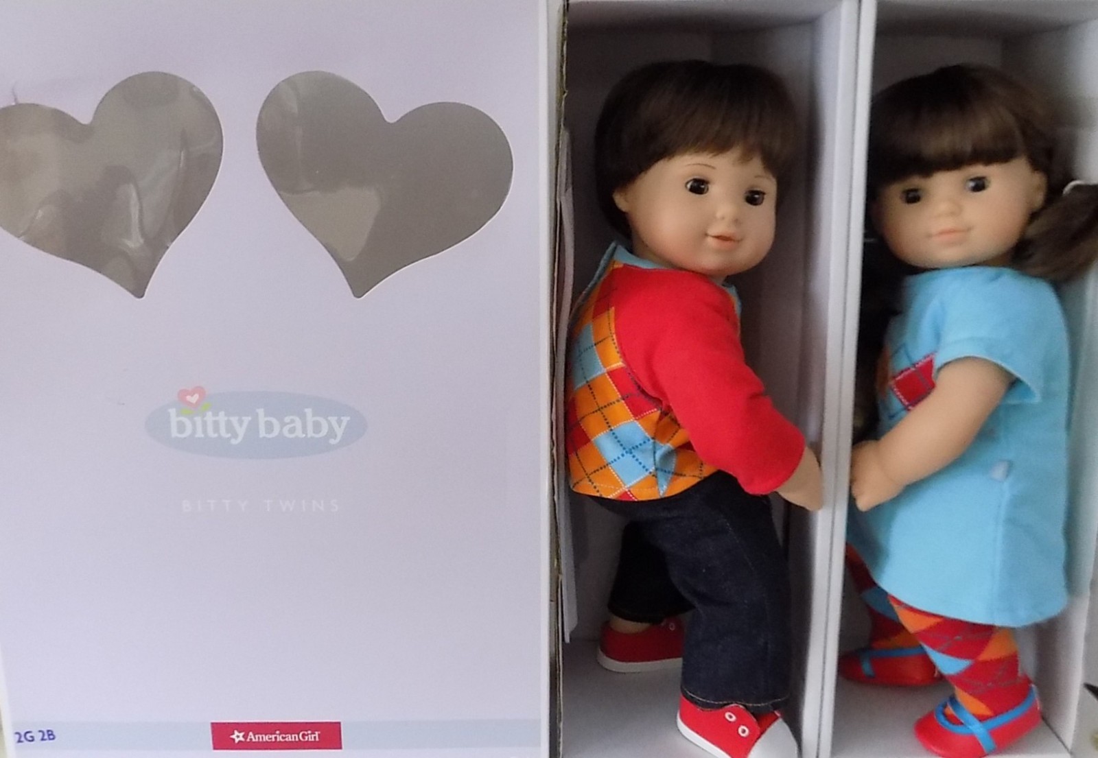 Brown Hair Boy Girl Box Argyle