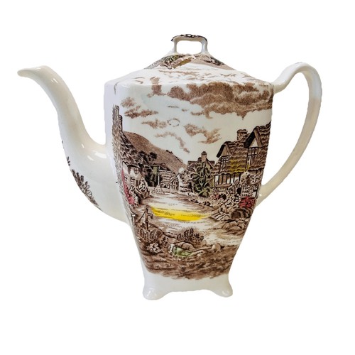 VINTAGE JOHNSON BROTHERS BROS OLDE ENGLISCHE LANDSCHAFT KAFFEEKANNE