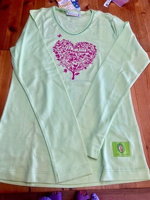 The Spirit of OM Damen-T-Shirt   Frühlingsgrün   Gr. M   Bio-Baumwolle   neu