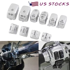 Fit For Harley Touring Model Chrome Hand Control Switch Housing Cap Button Cover