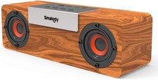 Smalody Bluetooth Speakers, Retro Wooden Portable Speaker, Built-in USB, TF Car